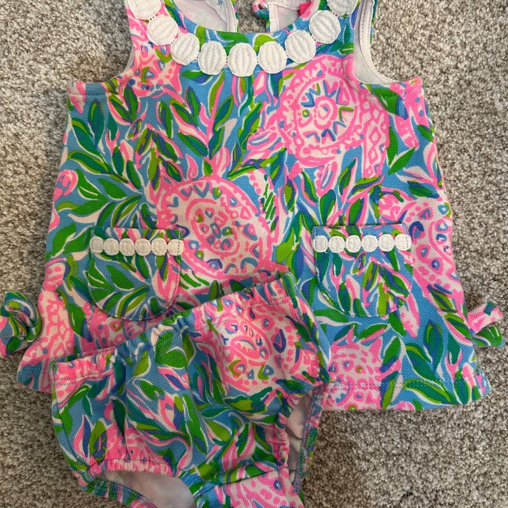 Lilly Pulitzer Pink and Blue Kids Floral Set